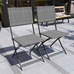 Lassic Garden Vida Capri Grey 2 Seater Rattan Garden Outdoor Ukfr Bistro Set - thumbnail 6