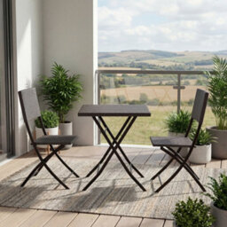 Lassic Garden Vida Capri Grey 2 Seater Rattan Garden Outdoor Ukfr Bistro Set - thumbnail 8