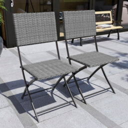 Lassic Garden Vida Capri Grey 2 Seater Rattan Garden Outdoor Ukfr Bistro Set - thumbnail 9