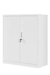 MMT Funiture Designs Grey Metal Storage Cabinet Cupboard 2 Door Locking Office Unit, Steel Filing Cabinet For Home Office Garage Utility Room. - thumbnail 3