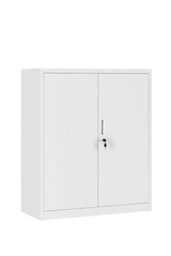 MMT Funiture Designs Grey Metal Storage Cabinet Cupboard 2 Door Locking Office Unit, Steel Filing Cabinet For Home Office Garage Utility Room. - thumbnail 1
