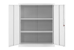MMT Funiture Designs Grey Metal Storage Cabinet Cupboard 2 Door Locking Office Unit, Steel Filing Cabinet For Home Office Garage Utility Room. - thumbnail 6