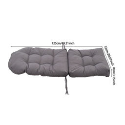 Living And Home Dark Grey Waterproof Garden Chair Bench Seat Pad Cushion Swing Chair Hanging Basket Egg Chair Seat Cushion 125Cm L X 53Cm W - thumbnail 9
