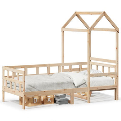 Berkfield Versatile Day Bed With Roof Without Mattress 80X200 Cm Solid Wood
