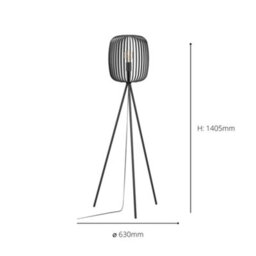 Eglo Romazzina Contemporary Black Caged Tripod Floor Lamp - thumbnail 3