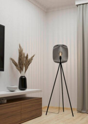 Eglo Romazzina Contemporary Black Caged Tripod Floor Lamp - thumbnail 2