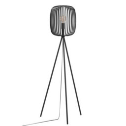 Eglo Romazzina Contemporary Black Caged Tripod Floor Lamp - thumbnail 1