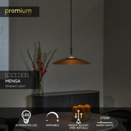 Lucide Premium Menga Pendant Light Diameter 40Cm Led Dim. 2700K - Amber - thumbnail 2