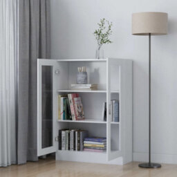 Vidaxl Vitrine Cabinet White 82.5X30.5X115 Cm Engineered Wood - thumbnail 3