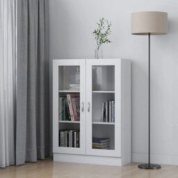 Vidaxl Vitrine Cabinet White 82.5X30.5X115 Cm Engineered Wood - thumbnail 1