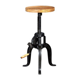 Wyld Haus Yllas Industrial Small Wood And Metal Crank Side Table - thumbnail 2