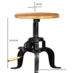 Wyld Haus Yllas Industrial Small Wood And Metal Crank Side Table - thumbnail 4