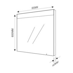 Plum&clay Madison Led Illuminated Bathroom Mirror (H)600mm (W)600mm - thumbnail 2