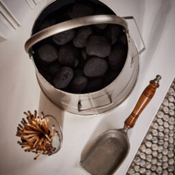 Dibor Traditional Antique Style Silver Coal Bucket With Silver Matches Canister - thumbnail 3