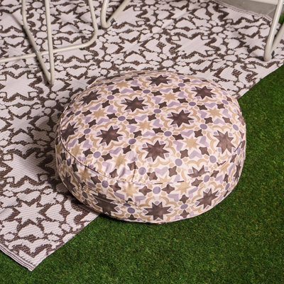 Ohs Tiles Print Round Outdoor Garden Cushion Water Resistant - image 1