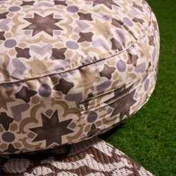 Ohs Tiles Print Round Outdoor Garden Cushion Water Resistant - thumbnail 2