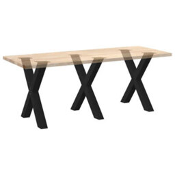 Berkfield Dining Table Legs X-Shaped 3 Pcs Black 80X(72-73) Cm Steel - thumbnail 8