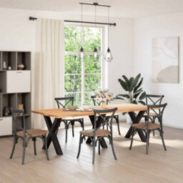 Berkfield Dining Table Legs X-Shaped 3 Pcs Black 80X(72-73) Cm Steel - thumbnail 2