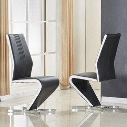 Furniture in Fashion Enke Extending Glass Dining Table With 4 Gia Black White Chairs - thumbnail 3