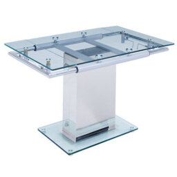 Furniture in Fashion Enke Extending Glass Dining Table With 4 Gia Black White Chairs - thumbnail 2