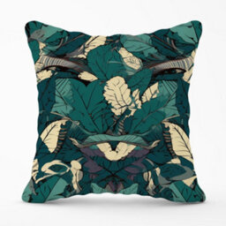 Warren Reed Designer Green Beige Tropical Leaves Cushions 60Cm X 60Cm - thumbnail 1