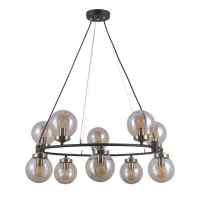 Luminosa Lighting Luminosa Galvez Industrial, Retro 10 Light Globe Pendant Ceiling Light, E14 - image 1
