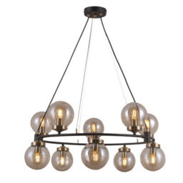 Luminosa Lighting Luminosa Galvez Industrial, Retro 10 Light Globe Pendant Ceiling Light, E14 - thumbnail 2