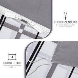 Lazzaro Alston Super King Duvet Cover Set Reversible Quilt Cover With Zipper Closure - thumbnail 9