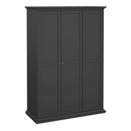 Wyld Haus Osaka Matt Dark Grey 3-Door Wooden Wardrobe - thumbnail 2