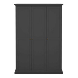 Wyld Haus Osaka Matt Dark Grey 3-Door Wooden Wardrobe - thumbnail 3