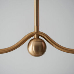 Loops Elegant 4-Light Ceiling Pendant Light In Brushed Aged Brass And Peachy Keen Fabric - thumbnail 6
