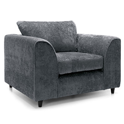 Furnishings For Less UK Monaco Chenille Fabric Single Seater Armchair Grey - image 1