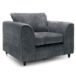 Furnishings For Less UK Monaco Chenille Fabric Single Seater Armchair Grey - thumbnail 1