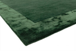 Handmade Modern Rug, Green Rug For Bedroom, & Living Room Rug, Bordered Wool Rug, Luxurious Plain Rug-160Cm X 230Cm - thumbnail 3