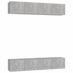 Berkfield Tv Cabinets 4 Pcs Concrete Grey 80X30X30 Cm Engineered Wood - thumbnail 2