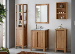 Impact Furniture Bathroom Vanity Cabinet 600mm Floor Standing 60Cm Sink Unit Freestanding Classic Oak Effect Storage - thumbnail 9