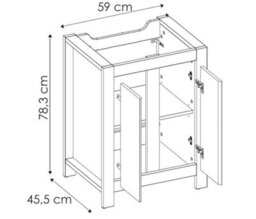 Impact Furniture Bathroom Vanity Cabinet 600mm Floor Standing 60Cm Sink Unit Freestanding Classic Oak Effect Storage - thumbnail 6