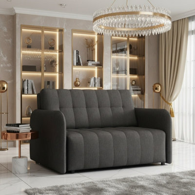 Viva Grand Ii Upholstered Sofa Bed With Wooden Legs Wooden Frame Bed Storage Freestanding Back 85X125X98Cm Graphite - image 1