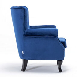 Thehotsale Modern Accent Chair Comfy Velvet Single Sofa Chair Wingback Armchair With Wooden Legs - thumbnail 5