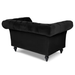Bravich Cambridge Chesterfield Armchair - Velvet Black - thumbnail 3