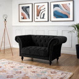 Bravich Cambridge Chesterfield Armchair - Velvet Black - thumbnail 5