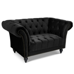 Bravich Cambridge Chesterfield Armchair - Velvet Black - thumbnail 4