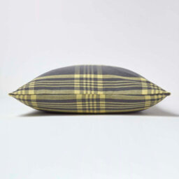 Homescapes Grey & Yellow Tartan Pattern Cushion Cover, 60 X 60 Cm - thumbnail 3