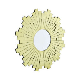 Orsina Small Round Wall Mirror With Sunburst Frame, Decorative Circle Mirror, Contemporary Accent For Hallway - thumbnail 2