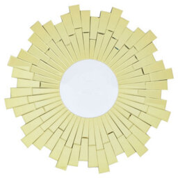 Orsina Small Round Wall Mirror With Sunburst Frame, Decorative Circle Mirror, Contemporary Accent For Hallway