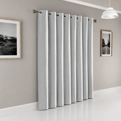 Moonlight Bedding Linen Texture 100%blackout Eyelet Curtain Single Panel Thermal Insulated For Summer Door Curtain(Silver,66X84'') - image 1
