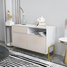 Decorotika - Utopia Sideboard 3 Cabinets And One Shelf Metal Legs - thumbnail 3