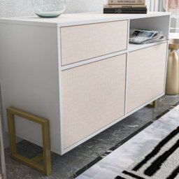 Decorotika - Utopia Sideboard 3 Cabinets And One Shelf Metal Legs - thumbnail 4