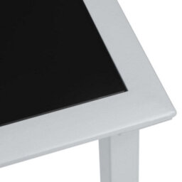 Vidaxl Garden Table Black And Silver 41X41X45 Cm Steel And Glass - thumbnail 5