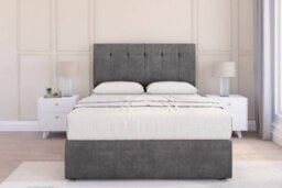 "Sloomy Highbury Steel Plush Divan Bed With Mattress 2 Drawers Same Side With 54"" Floor Standing Headboard 4'6 Double" - thumbnail 1